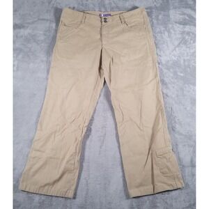 Ibex Womens Pants 12 (35 x 27) Canvas Cotton Straight Leg‎ Mid Rise Crop Beige